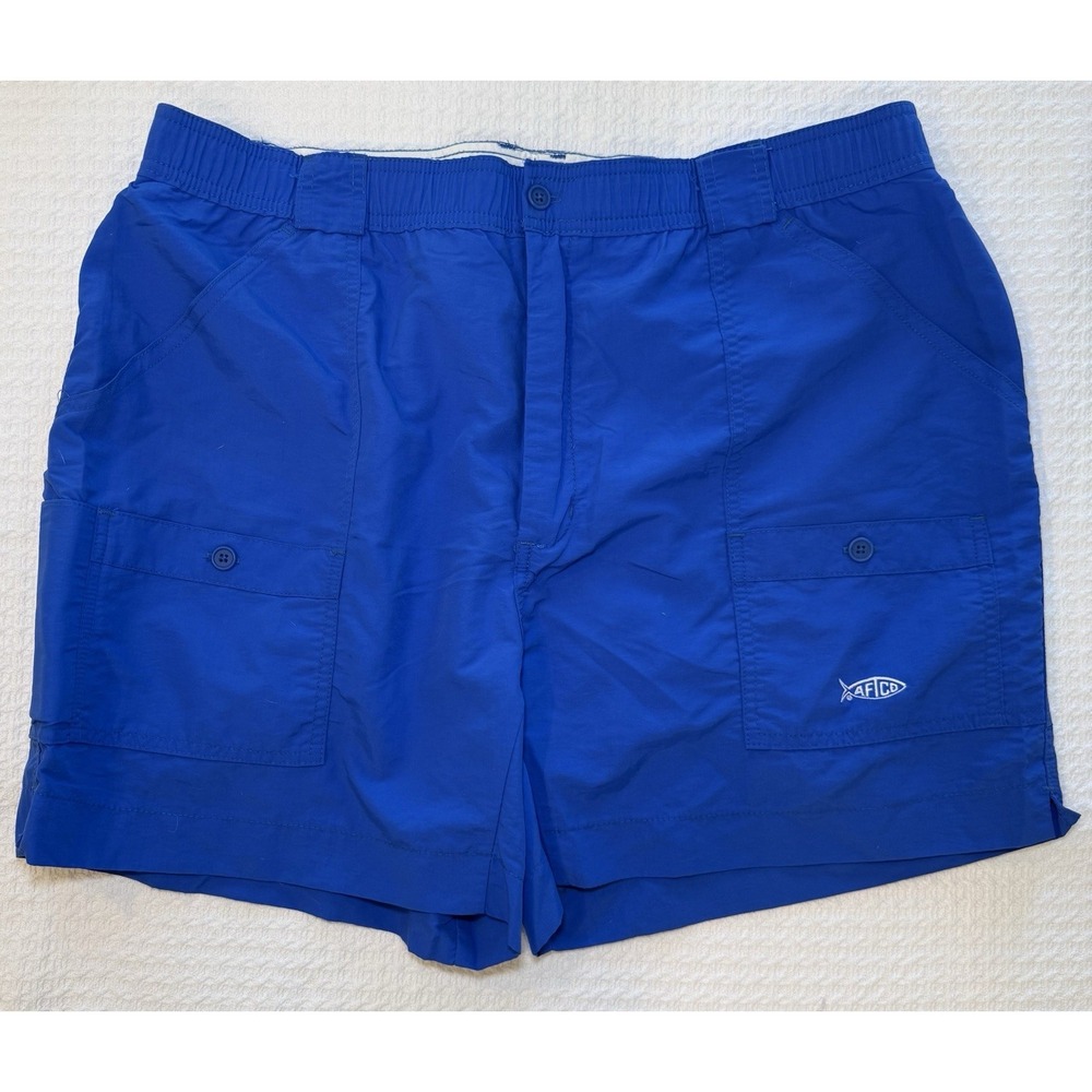 AFTCO Bluewater Fishing Shorts Mens 42 Blue Cargo Utility Performance Outdoor